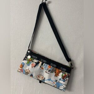 Lesportsac Multicolor Character Print Reversible Waist/ Crossbody Bag